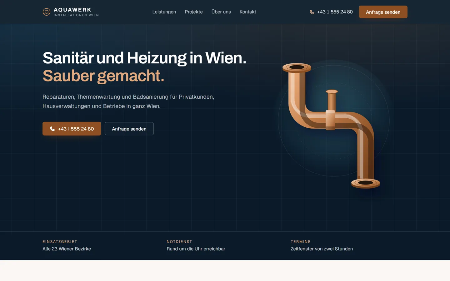 Vollständige Ansicht des Entwurfs für AQUAWERK